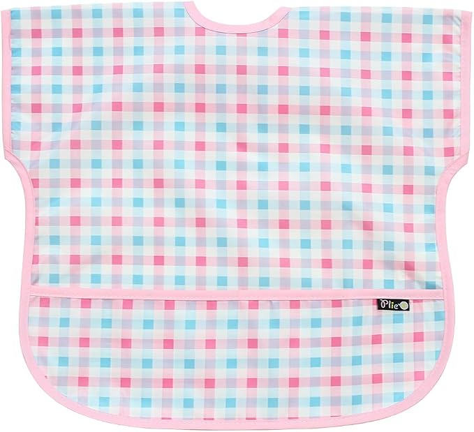 Short Sleeve Waterproof Bib for Toddlers – Feeding Apron for Mealtime, by Plie