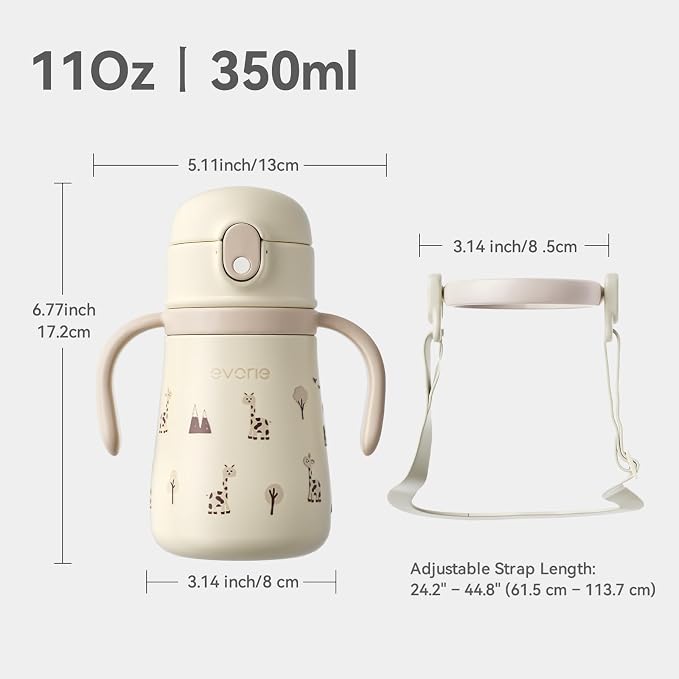 Evorie Leak Proof Vacuum Insulated Water Bottle, 316L Stainless Steel Sippy Cup - Image 8