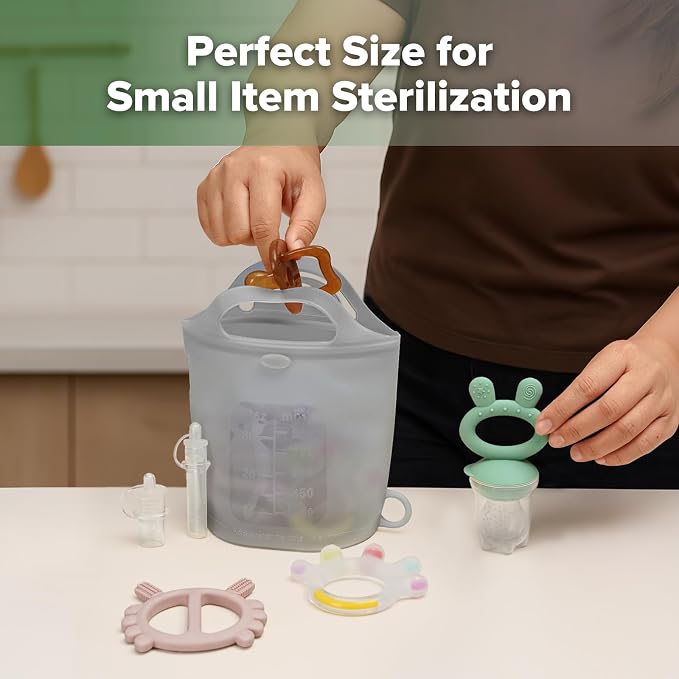 Haakaa Silicone Travel Microwave Steamer & Steriliser Bag, 30oz/900ml Reusable - Image 3