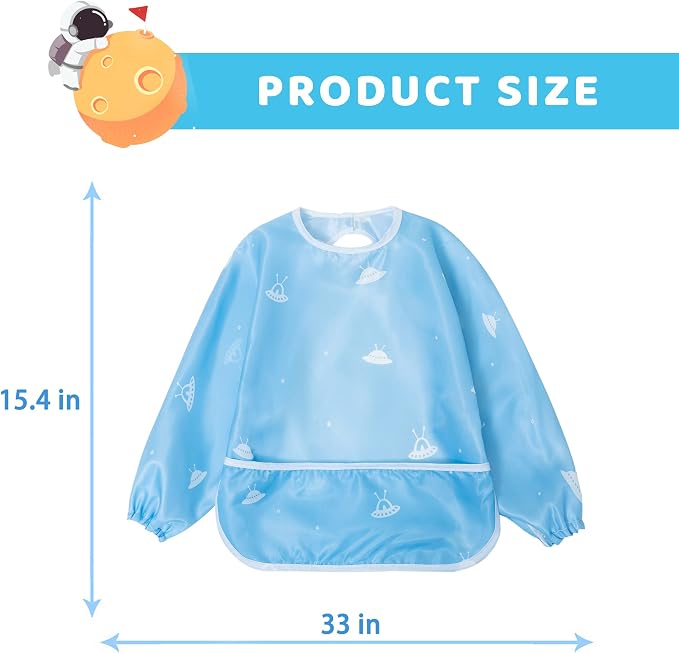 Little Dimsum Baby Bib with Pocket Waterproof Toddler Bibs Infant Feeding Bibs - Image 5