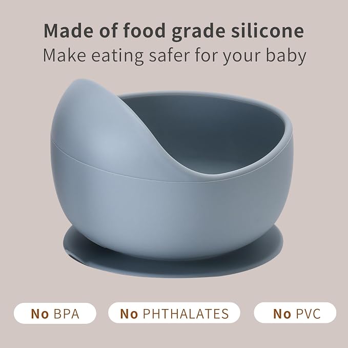 Silicone Baby Feeding Set, Baby Bowls, Baby Spoons and Baby Forks Can Fit in - Image 2