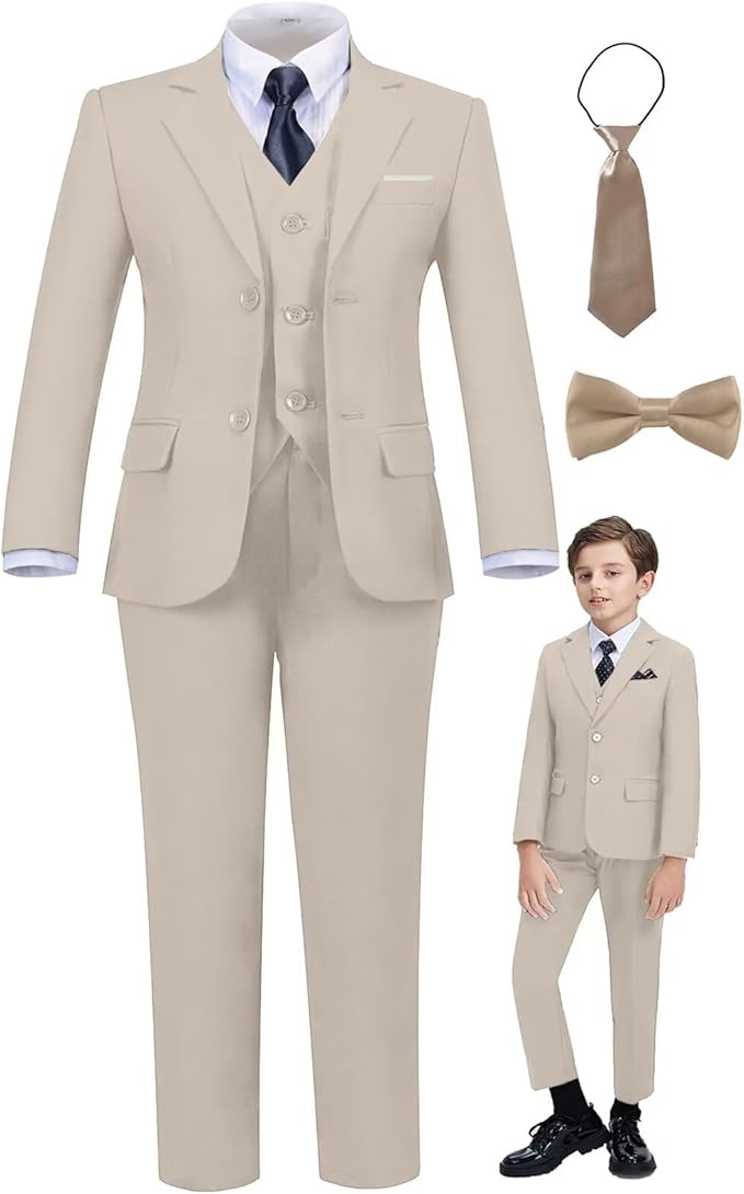 Boys Suit Set Slim Fit Kids Formal Suits Toddler Tuxedo Wedding Prom Classic - Image 7