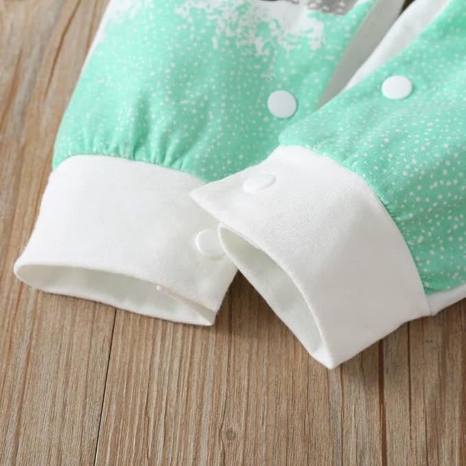Cute Giraffe + Zebra With Floral Print Long Sleeve Baby Girl Clothes White - Image 7