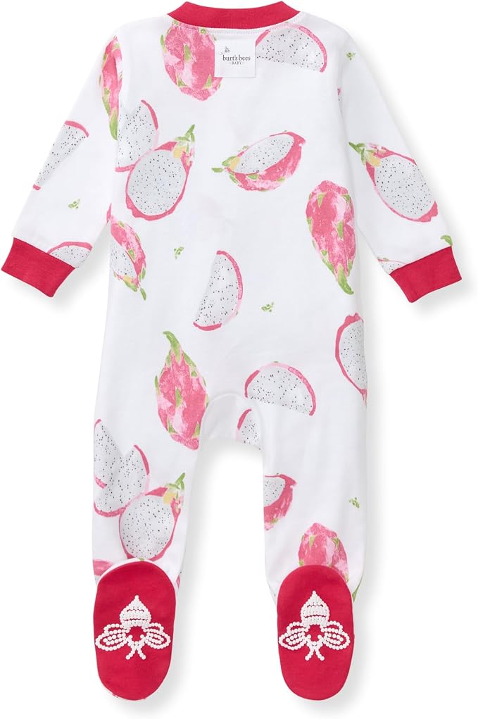 Burt's Bees Baby Girls Footed One-piece Pajamas, Sleep and Play Loose Fit - Image 2