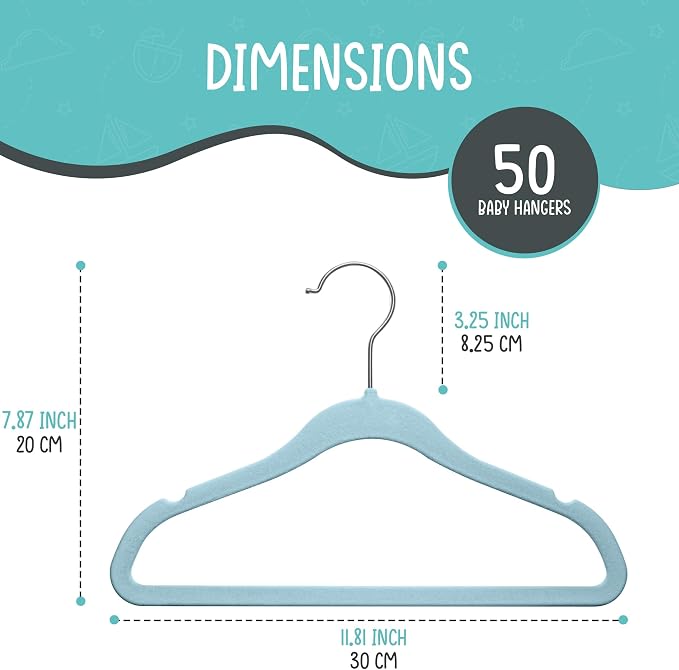 50 Pack Premium Baby Velvet Hangers - Image 3