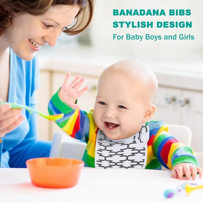 Baby Bibs Soft and Absorbent Organic Cotton Bandana Drool Bibs Set - Image 6