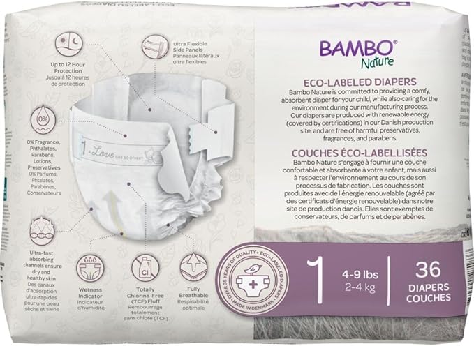 Bambo Nature Hypoallergenic Baby Diapers, Eco-Labelled Sustainable Diapers - Image 9