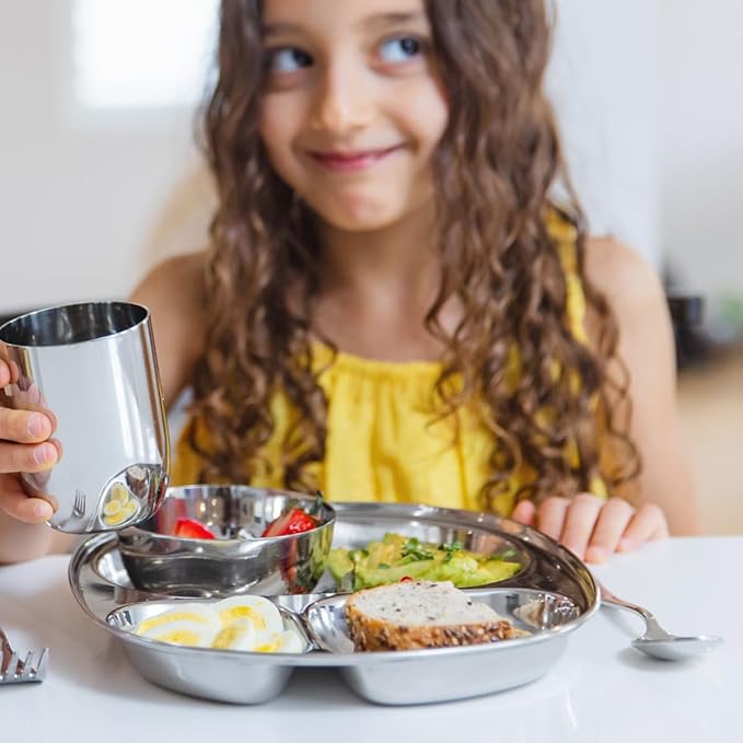 Ahimsa Stainless Steel Kids Plates - Image 8