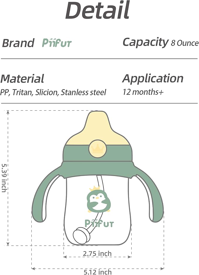 Piifur Tritan Sippy Cup with Storage Lid - Image 9