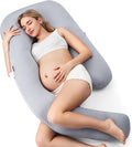 Momcozy Pregnancy Pillow with Cooling Cover, Dreamlign U Pro Maternity Pillow by Momcozy