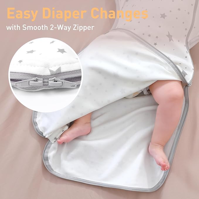 Premium Soft Cotton Swaddle Blanket Sleep Sack Arms Up Design 2 Packs 3-6 Months - Image 5