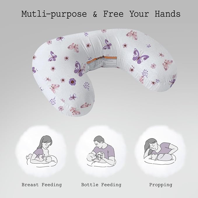 Little Grape Land Nursing Pillow, Soft 100% Cotton Breastfeeding Pillow - Image 3