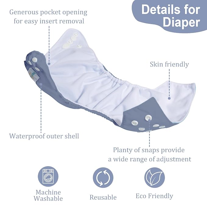 babygoal Baby Boy Cloth Diapers 6 Pack - Image 2