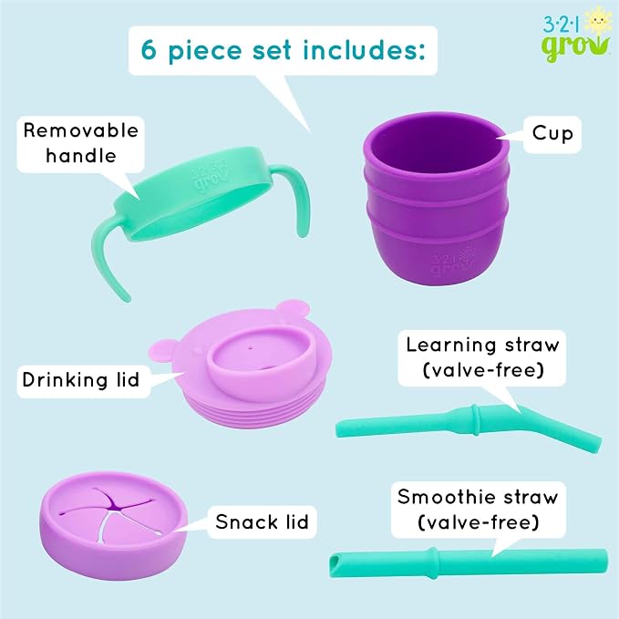 Easy Learn Drink and Snack Set – Baby + Toddler Silicone Learning Cup & Snack - Image 2