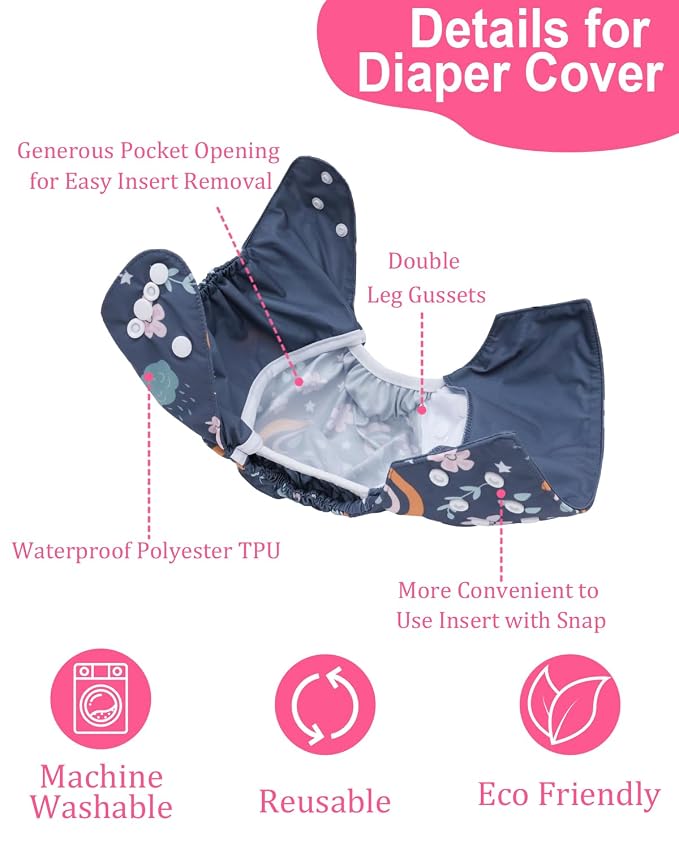 babygoal Cloth Diaper Covers 6 Pack - Image 2