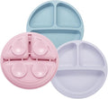 PandaEar 3 Pack Toddler Plates, Silicone Divided Suction Plate by PandaEar