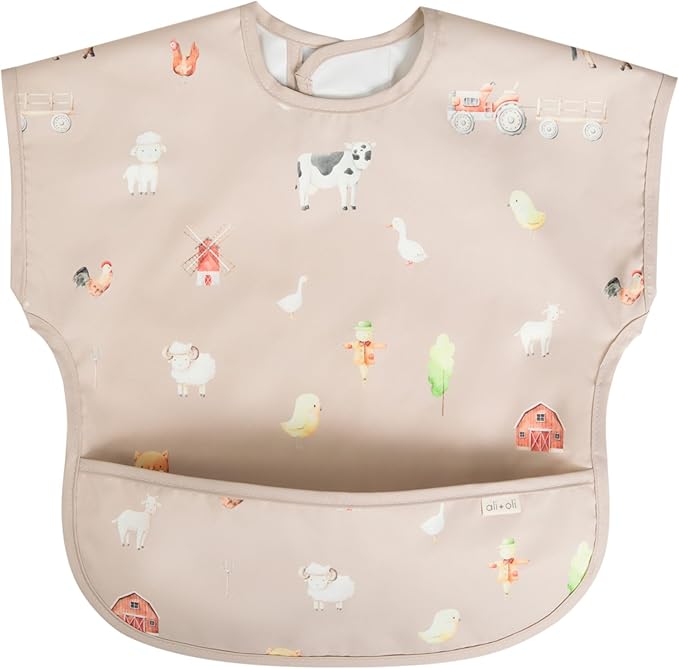 Ali+Oli Smock Bibs for Babies, BPA-Free Oeko-Tex Certified, Waterproof Baby by AliOli