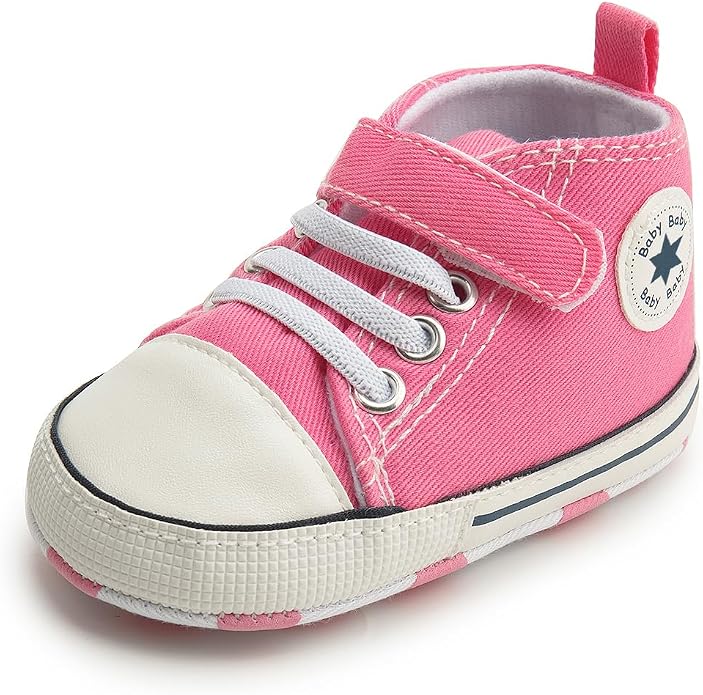 Meckior Baby Girls Boys Canvas Sneakers Soft Sole High-Top Ankle Infant First - Image 4