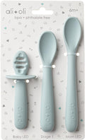 Ali+Oli Silicone Spoon Set for Baby Unbreakable Baby Spoons, Self Feeding by AliOli