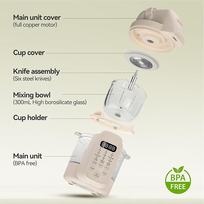 IAGREEA Glass Baby Food Maker, One Step Baby Food Processor Steamer Puree - Image 5