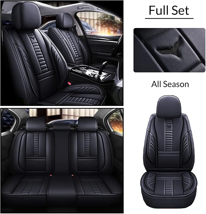 Waterproof 5 Car Seat Covers for Suzuki 1999-2025 95% Models, Premium Leather - Image 2