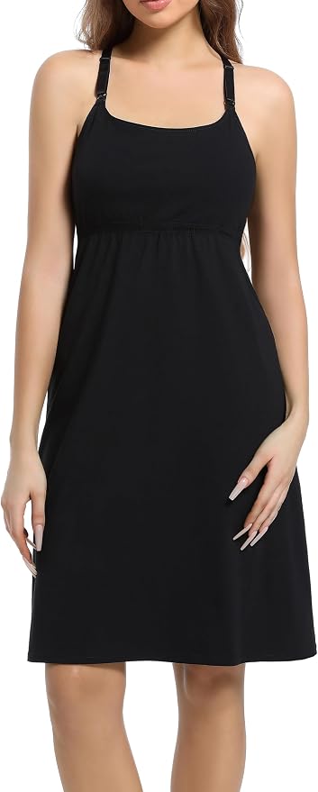 SUIEK 3-Pack Maternity Nursing Nightgown Cotton Breastfeeding Dress Pregnancy - Image 4