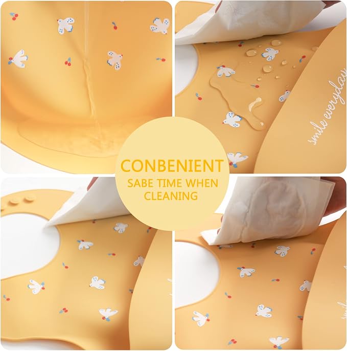Baby Silicone Feeding Bibs - Image 6