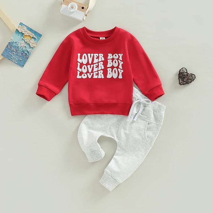 Toddler Baby Boy Clothes Solid Color Long Sleeve Crewneck Sweatshirt Top Casual - Image 2