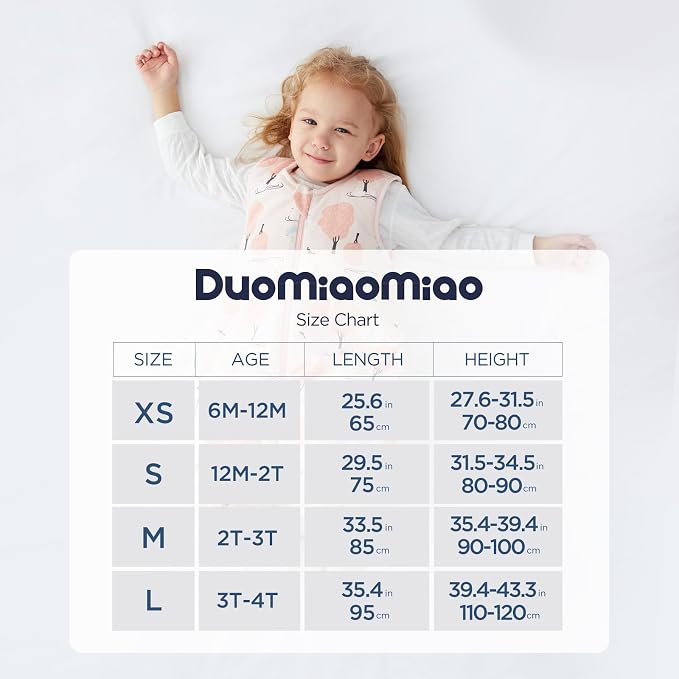 Duomiaomiao 2.5 TOG Toddler Sleep Sack 6-12 Months 100% Cotton Winter Side Open - Image 6
