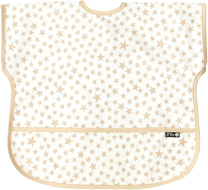 Short Sleeve Waterproof Bib for Toddlers – Feeding Apron for Mealtime, by Plie