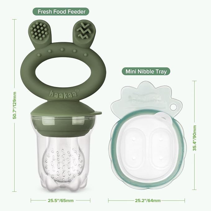 Haakaa Baby Fruit Food Feeder & Mini Freezer Nibble Tray Combo, Breastmilk - Image 7