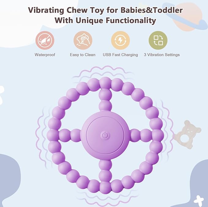 Vibrating Sensory Chew Toy – Baby Teether - Image 2