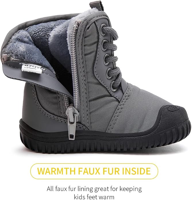 BMCiTYBM Toddler Baby Winter Snow Boots Boy Girl Faux Fur Warm Non Slip First - Image 4
