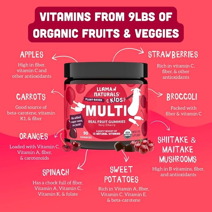 Llama Naturals Kids Multivitamin Gummies, Organic - Image 3