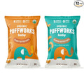 Puffworks Baby Peanut and Almond Variety Pack, Plant Protein, USDA Organic by Puffworks
