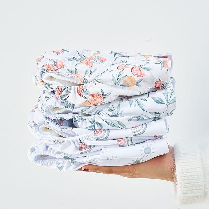 HappyFlute 9 Sets Newborn Baby Cloth Pocket Diapers One Size Adjustable Reusable - Image 7