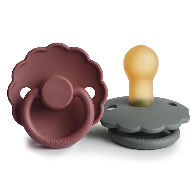FRIGG Daisy Natural Rubber Baby Pacifier | Made in Denmark | BPA-Free 2-Pack by mushie