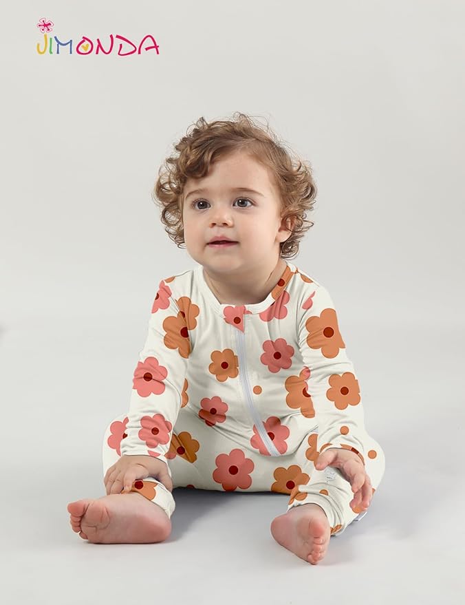 Jimonda Baby Girls Boys Footless Pajamas, Rayon From Bamboo Pjs 2 Way Zipper - Image 4
