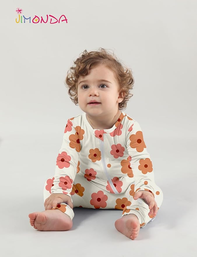Jimonda Baby Girls Boys Footless Pajamas, Rayon From Bamboo Pjs 2 Way Zipper - Image 4