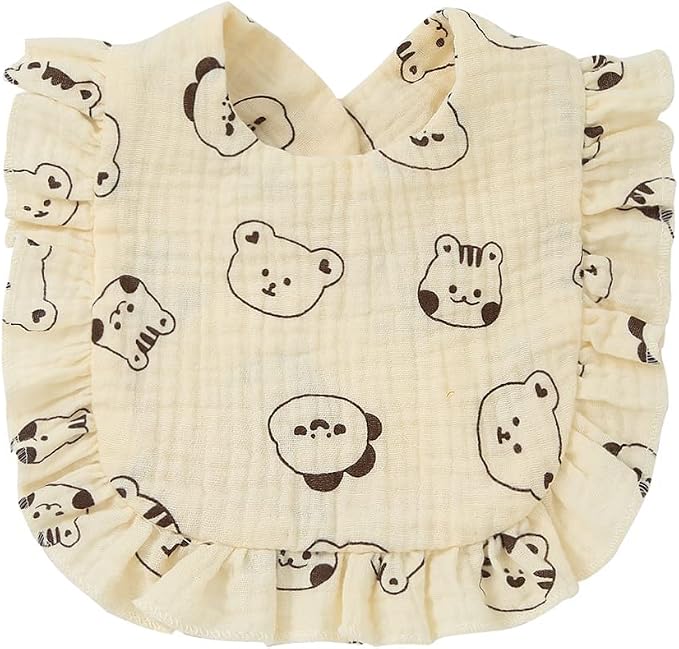 4 PACK Solid Muslin Baby Drool Bibs Set - Image 2