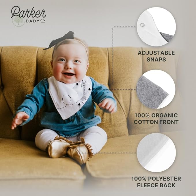 Parker Baby Bandana Drool Bibs 4 Pack Baby Bibs - Image 4