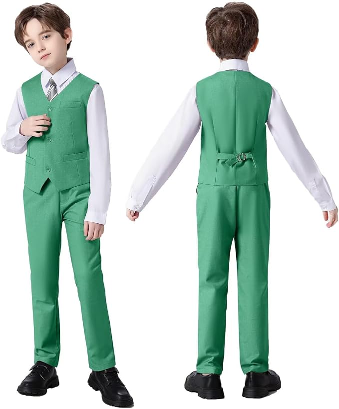 Boys Suit Set Slim Fit Kids Formal Suits Toddler Tuxedo Wedding Prom Classic - Image 6