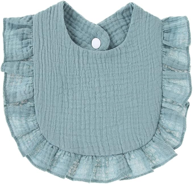 4 PACK Solid Muslin Baby Drool Bibs Set - Image 3