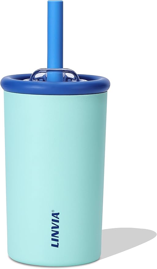 Candy Tumbler, 12 oz Kids Insulated Stainless Steel Water Bottle by LINVIA