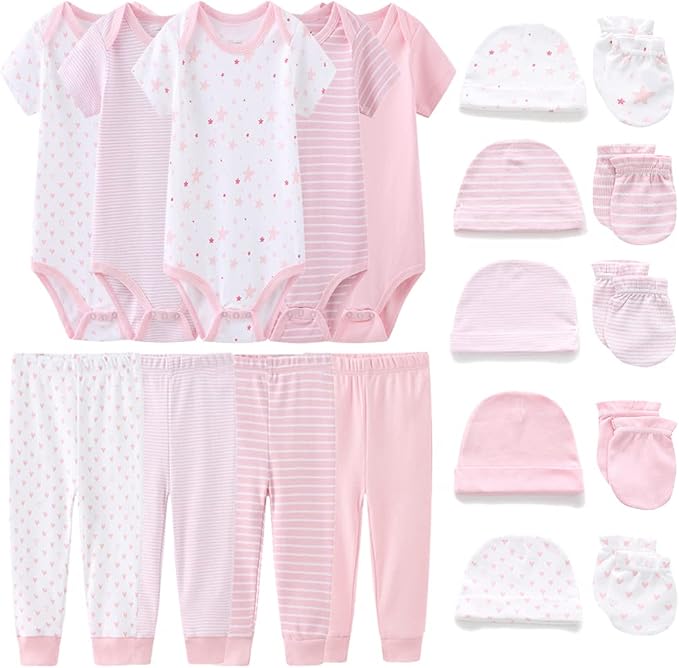 Chamie Newborn Baby Cute Design Bodysuit Short Sleeve One-Piece Baby Clothes by Chamie