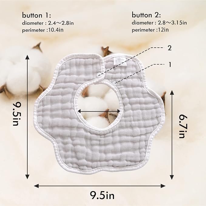 Muslin Baby Bibs for Drooling and Teething Newborn Drool Bibs for Baby Girl Boy - Image 2