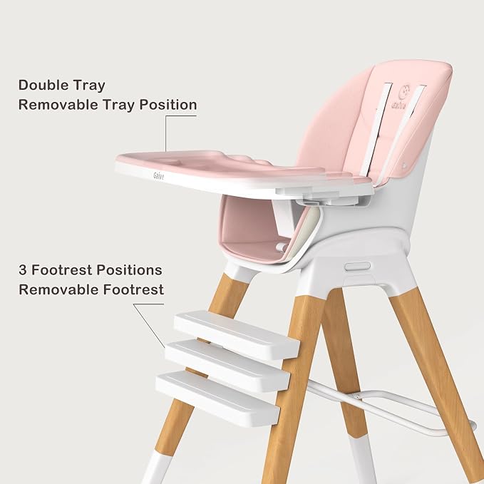 8 in 1 Highchair, Convertible Wooden Baby High Chair - Image 3
