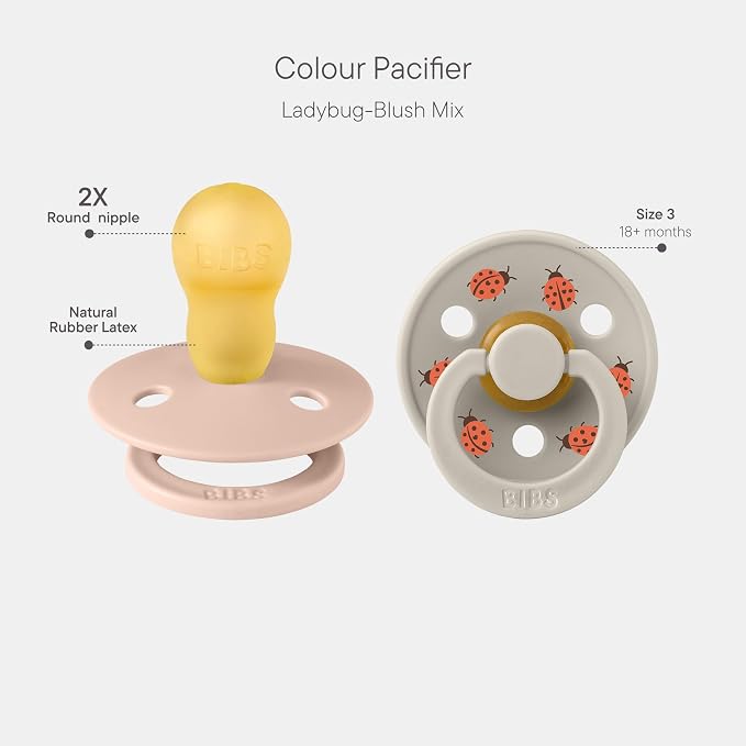 BIBS Studio Soother 2-Pack, BPA Free Dummy Pacifier, Round Nipple. Natural - Image 2