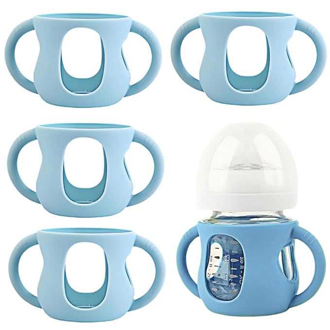 4 Pack Silicone Sleeves for Avent Natural Glass Baby Bottles, Silicone and by Unknown