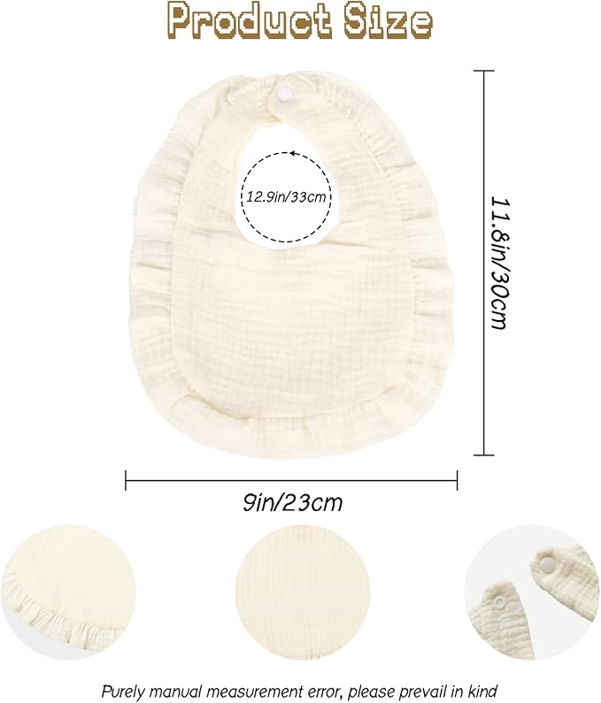 Muslin Baby Bibs for Drooling and Teething Newborn Drool Bibs for Baby Girl Boy - Image 2